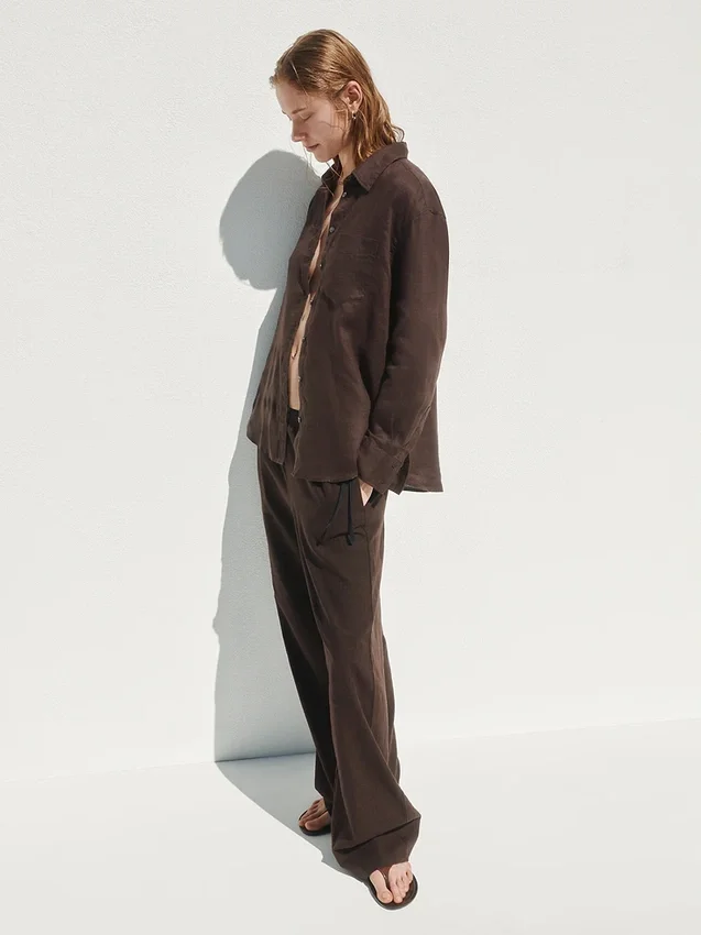 Camisa oversize 100 % lino