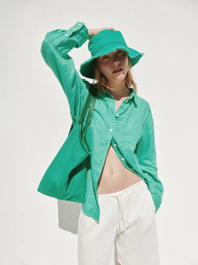 Camisa oversize 100 % lino