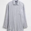 Camisa túnica oversize de mezcla de lino