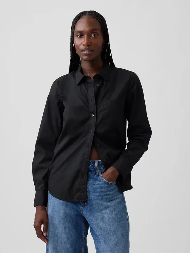 Camisas clásicas de popelín de algodón orgánico