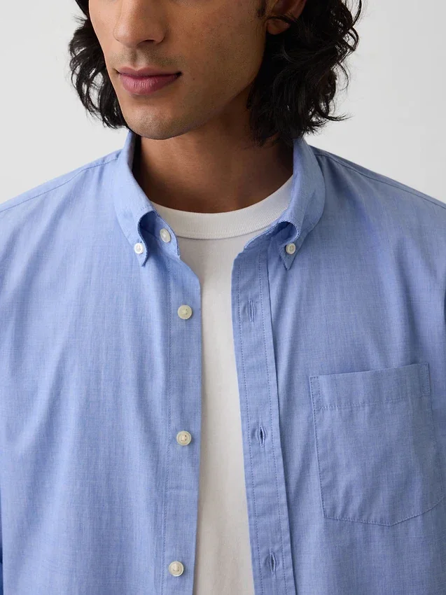 Camisas clásicas de popelín de algodón orgánico