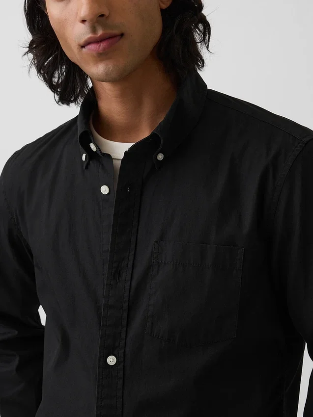 Camisas clásicas de popelín de algodón orgánico