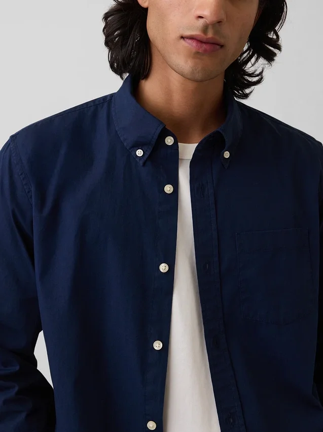 Camisas clásicas de popelín de algodón orgánico