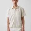 Camisas de corte holgado con dobladillo curvo y rayas de seersucker