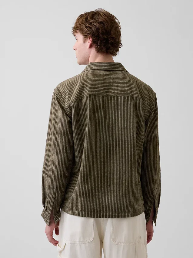 Camisas de corte recto y holgado con rayas Dobby