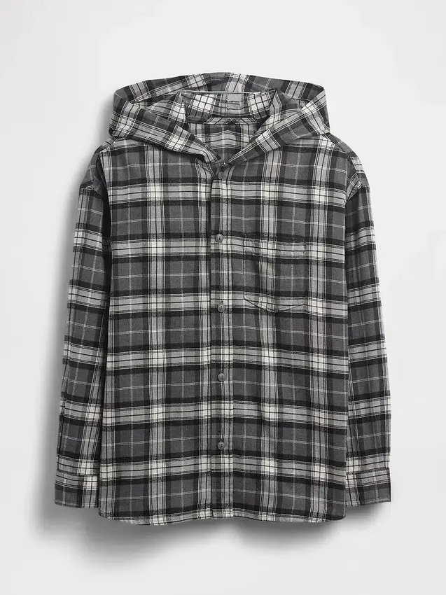 Camisas de franela con capucha de algodón orgánico para niños