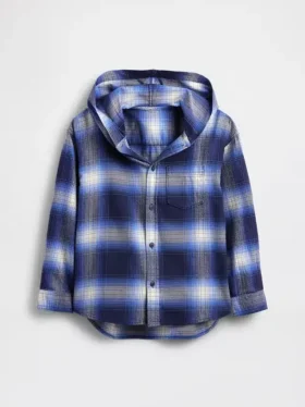 Camisas de franela con capucha de algodón orgánico para niños