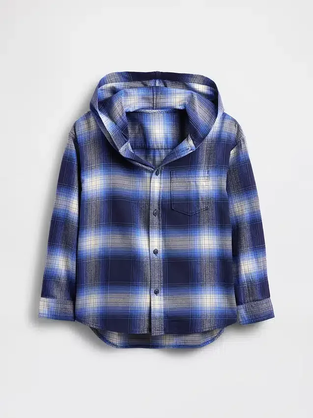 Camisas de franela con capucha de algodón orgánico para niños