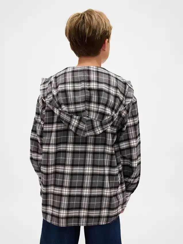 Camisas de franela con capucha de algodón orgánico para niños