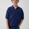 Camisas de jerséu a cuadros con cuello Johnny para niños