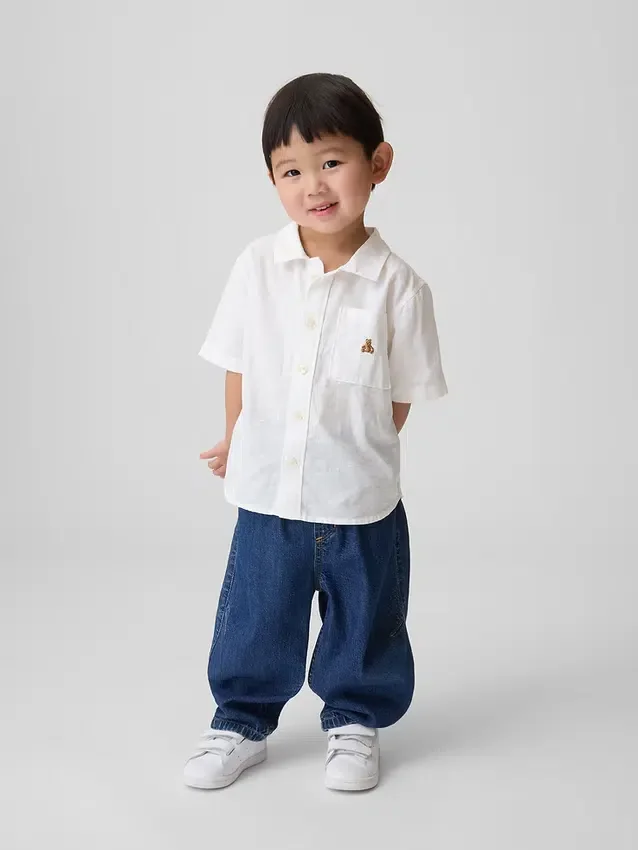 Camisas de lino y algodón para bebés y niños