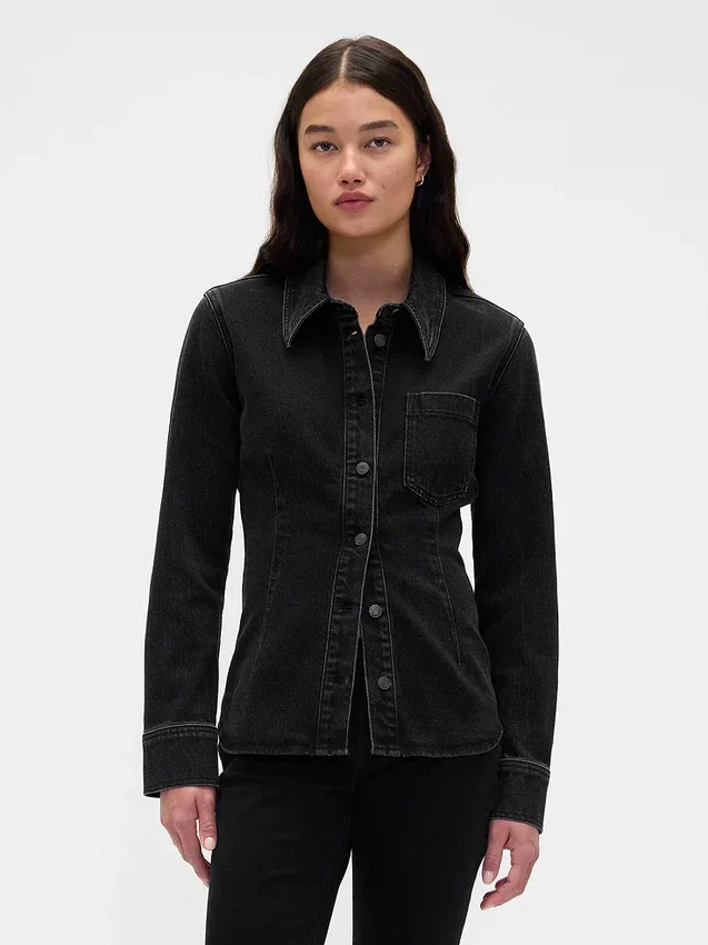 Camisas de mezclilla con costuras ajustadas