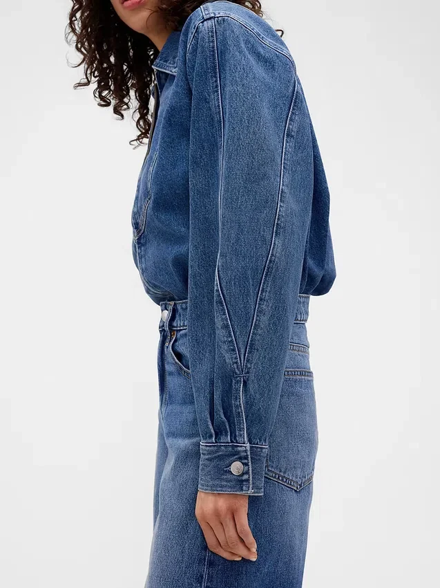 Camisas de mezclilla con cremallera GAP × Victoria Beckham