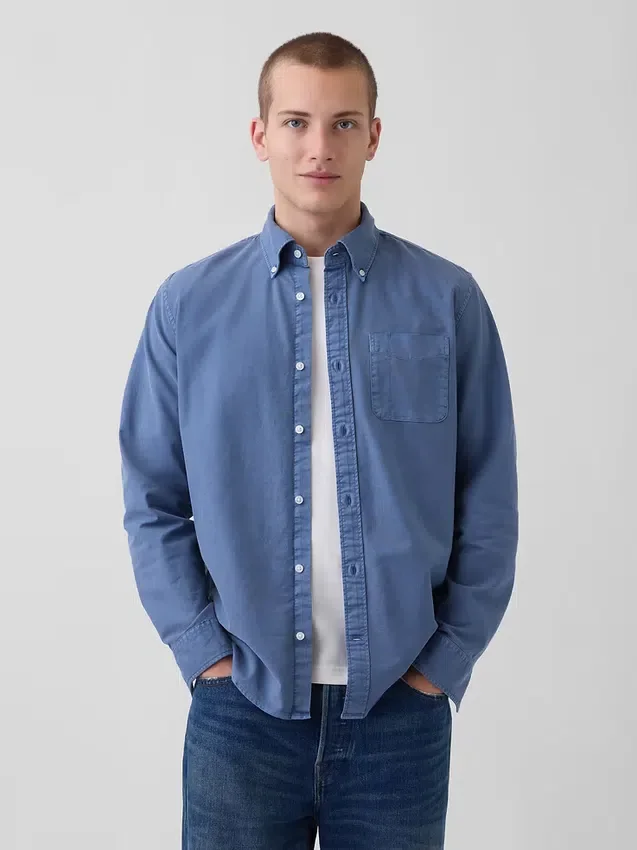 Camisas de oxford a cuadros con botones