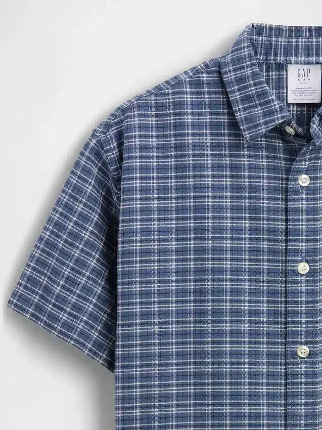 Camisas de oxford a cuadros de corte holgado para niños