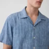 Camisas de resort de denim con tejido dobby