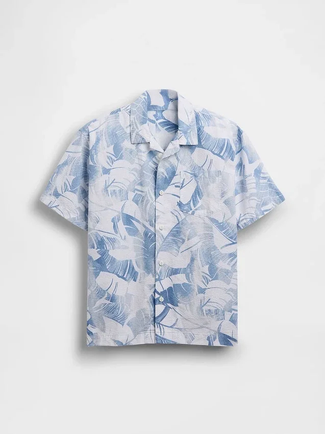 Camisas de vacaciones infantiles florales con textura y corte holgado