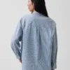 Camisas grandes de mezclilla a rayas