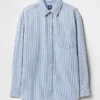 Camisas grandes de mezclilla a rayas
