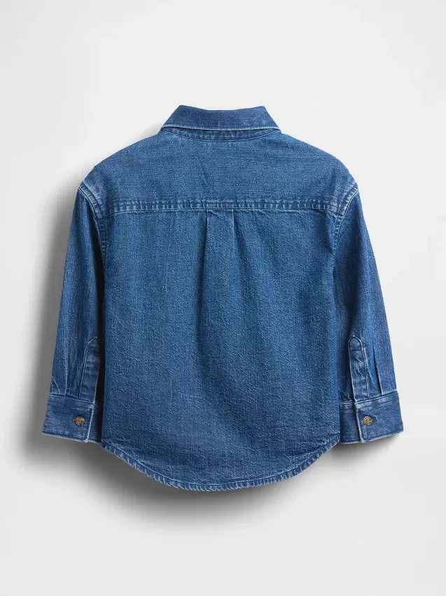 Camisas grandes de mezclilla para bebés y niños pequeños