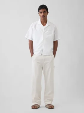 Camisas holgadas de lino y algodón con dobladillo recto