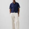 Camisas holgadas de lino y algodón con dobladillo recto
