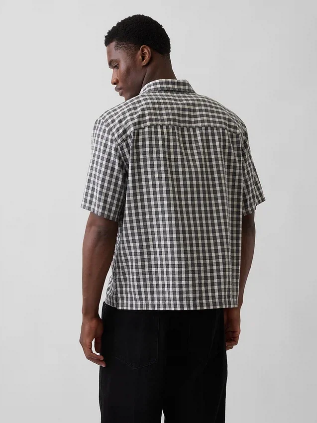Camisas holgadas de lino y algodón con dobladillo recto