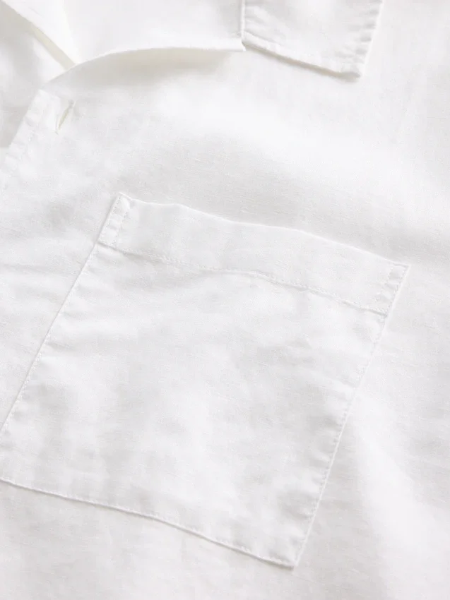 Camisas holgadas de lino y algodón con dobladillo recto