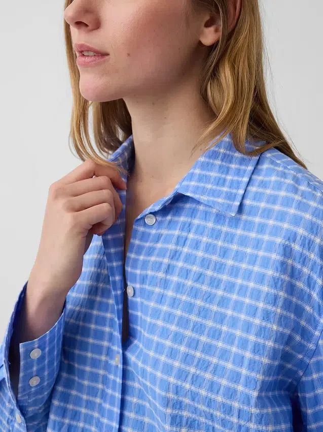 Camisas oversize a cuadros de seersucker