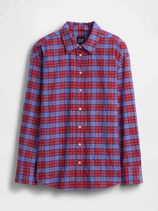 Camisas oversize a cuadros de seersucker