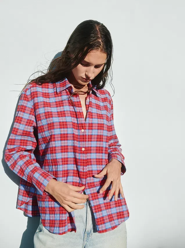Camisas oversize a cuadros de seersucker