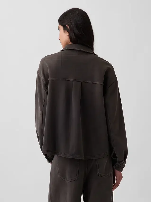 Camisas oversize de felpa francesa gruesa con botones en el frente