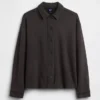 Camisas oversize de felpa francesa gruesa con botones en el frente