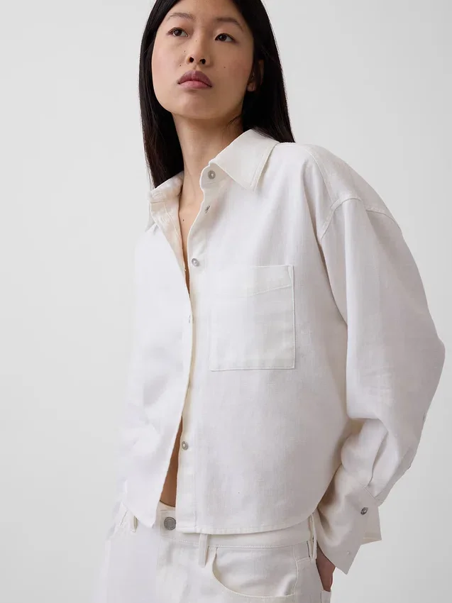 Camisas oversize de lino y algodón