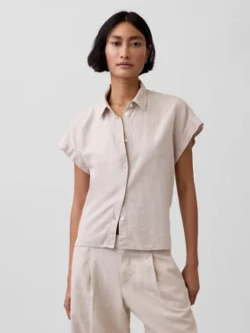 Camisas oversize de mezcla de lino