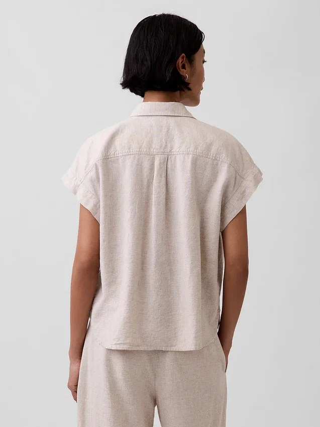 Camisas oversize de mezcla de lino
