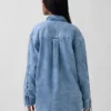 Camisas oversize de mezclilla ultrasuaves con mangas fruncidas