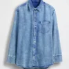 Camisas oversize de mezclilla ultrasuaves con mangas fruncidas