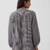 Camisas oversize sin cuello de gasa de algodón