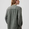 Camisas oversize sin cuello de gasa de algodón