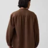 Camisas oversize sin cuello de gasa de algodón