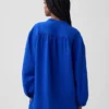 Camisas oversize sin cuello de gasa de algodón