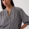 Camisas oversize sin cuello de gasa de algodón