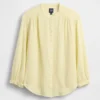 Camisas oversize sin cuello de gasa de algodón