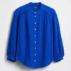 Camisas oversize sin cuello de gasa de algodón