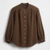 Camisas oversize sin cuello de gasa de algodón