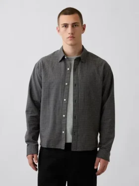 Camisas Oxford de corte relajado y largo corto con dobladillo recto