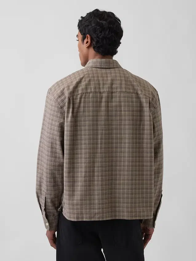Camisas Oxford de corte relajado y largo corto con dobladillo recto