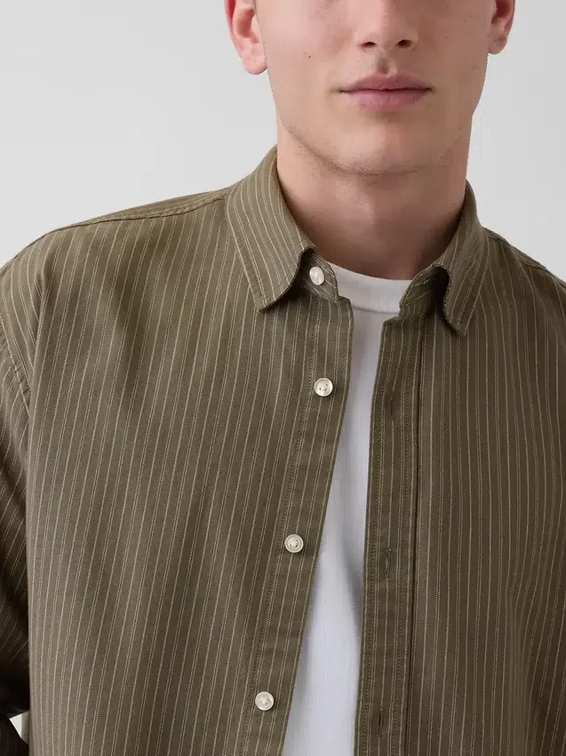 Camisas Oxford de corte relajado y largo corto con dobladillo recto
