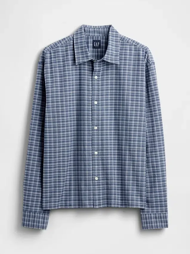 Camisas Oxford de corte relajado y largo corto con dobladillo recto